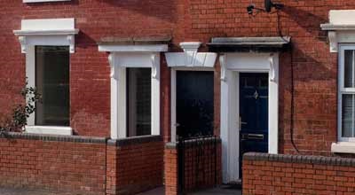 Front of the original semi that became zero carbon house Birmingham