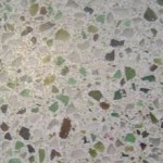 Close up of glaster, the material made from plaster and recycled glass which lines the walls of zero carbon house. Birmingham