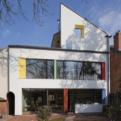 Rear view of the zero carbon house, Birmingham in daylight