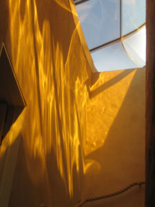 Light coming in through the rooflight at zero carbon house Birmingham